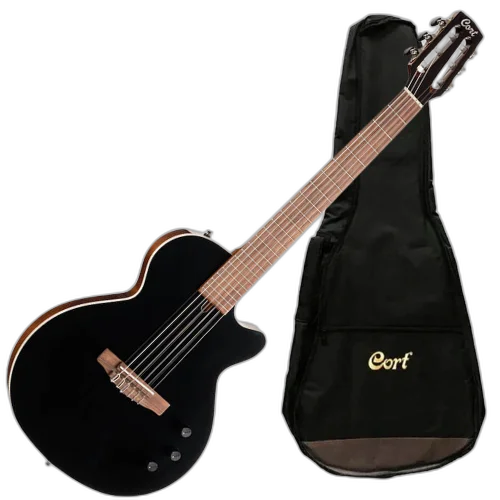 Violão Eletroacústico Cort Sunset Nylectric II BK Black com Tampo Spruce e Fishman VTB e Bag