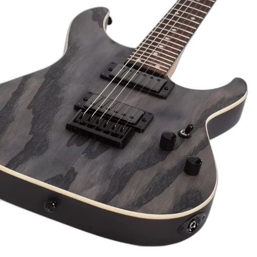 Guitarra Schecter C-1 Standard CS Charcoal Satin com Captadores Schecter USA SuperCharger Mach-6 HH e Ponte Hipshot Hardtail 3951
