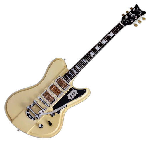 Guitarra Schecter Ultra-III IVYP Ivory Pearl com Captadores Duncan Designed FG-101 e Ponte Bigsby B-50 com Roller TOM 295