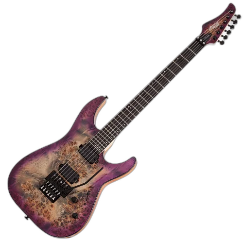 Guitarra Schecter C-6 Pro FR ARB Aurora Burst com Captadores Schecter Diamond Decimator HH e Ponte Floyd Rose 1000 Series 3633