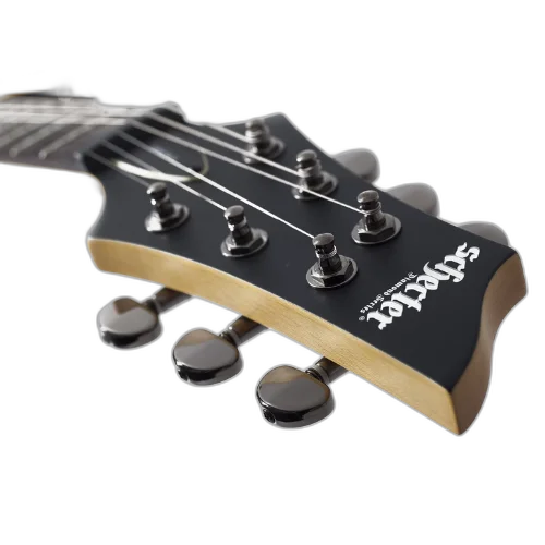 Guitarra Schecter Demon-6 ABS Aged Black Satin com Captadores Schecter Diamond Active HB-105S HH e Ponte Tune-O-Matic 3660
