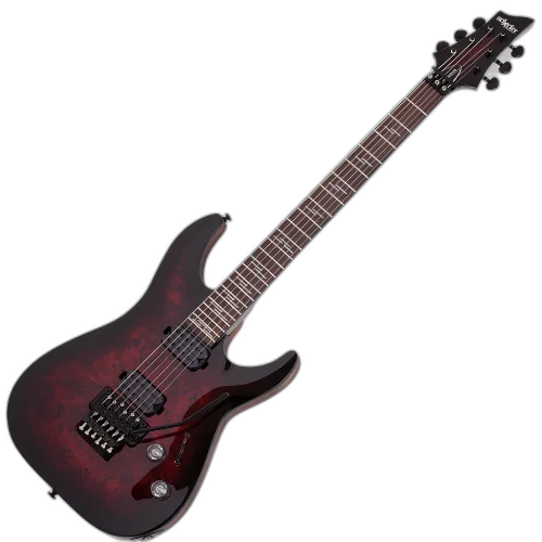 Guitarra Schecter Omen Elite-6 FR BCB Black Cherry Burst com Captadores Schecter Diamond Heretic HH e Ponte Floyd Rose Special 2453