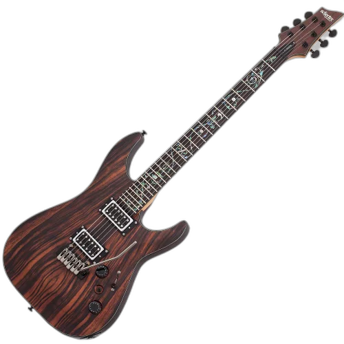 Guitarra Schecter C-1 Exotic Ebony NT Natural Satin com Captadores Schecter Diamond 78 HH e Ponte Schecter Diamond Hardtail String-Thru 3337