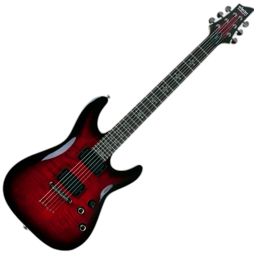 Guitarra Schecter Demon-6 CRB Crimson Red Burst com Captadores Duncan Designed HB-105 HH Ativos e Ponte Tune-O-Matic Thru-Body 3680