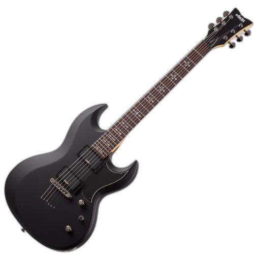 Guitarra Schecter Demon S-II SB Satin Black com Captadores Schecter Diamond Active HB-105S e Ponte Tune-O-Matic 3664