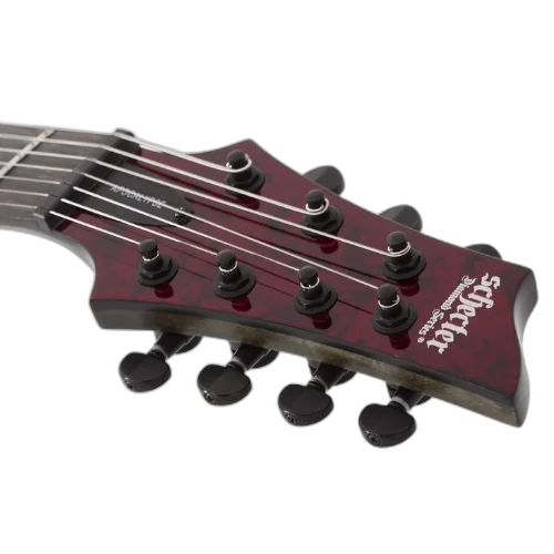 Guitarra Schecter C-7 Apocalypse RR Red Reign 7 Cordas com Captadores Schecter USA Apocalypse-VII Alnico e Ponte Hipshot Hardtail 3056