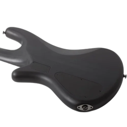 Contrabaixo Schecter Stiletto Studio-8 STBLS See-Thru Black Satin com Captadores EMG 35HZ e Ponte Schecter Custom Bass String Thru 2742