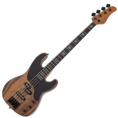 Contrabaixo Schecter Model-T-4 Exotic NS Natural Satin com Captadores EMG 35P4/35J e Ponte Schecter Custom Bass String Thru 2832