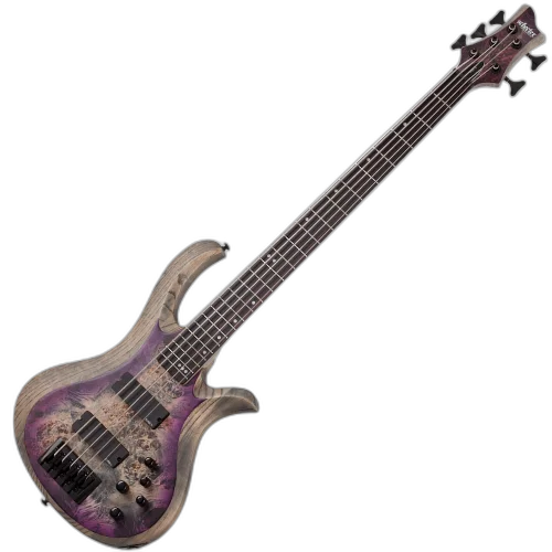 Contrabaixo Schecter Riot-5 Aurora Burst com Captadores EMG P/J e Ponte Schecter Custom Bass 1452