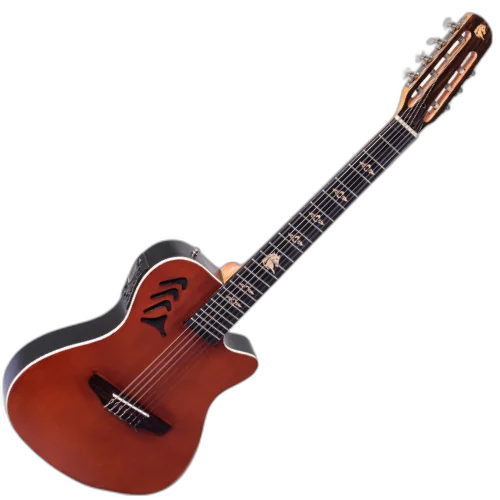 Violão Eletroacústico Marquês 7-VN-23CTSEQ 7 Cordas Super Flat Castanho Fosco Nylon com MET-A08