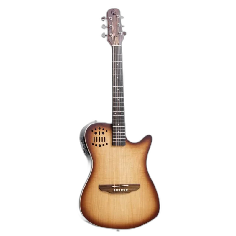Violão Eletroacústico Marquês VA-144NBEQ Flat Travel Baby Natural Sombra Aço com MET-A08