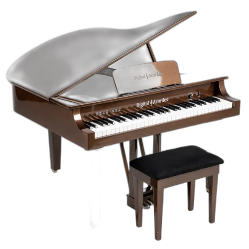 Piano Digital Acordes Cauda Infantil Bronze com 61 Teclas Waterfall e Amplificação Estéreo 18W RMS e Banqueta Almofadada