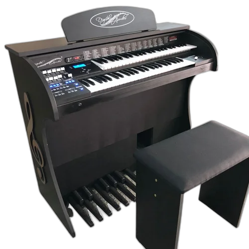 Órgão Eletrônico Digital Acordes AC300 Preto Fosco com 49 Teclas Superiores e Inferiores, Drawbars Configuráveis e Pedaleira de 13 Notas