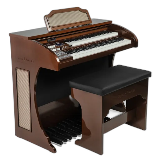 Órgão Digital Acordes AC450 Marrom com Teclados Waterfall, Drawbars Configuráveis, 128 Timbres GM e Pedaleira de 20 Pedais
