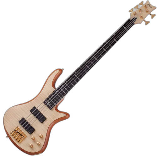 Contrabaixo Schecter Stiletto Custom-5 NAT Natural Satin com Captadores EMG 40HZ e Ponte Schecter Custom String-Thru 2541