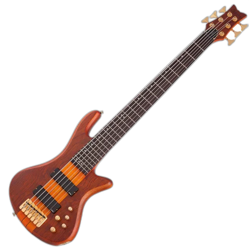 Contrabaixo Schecter Stiletto Studio-6 HSN Honey Satin com Captadores EMG 40HZ e Ponte Schecter Custom Bass String-Thru 2730