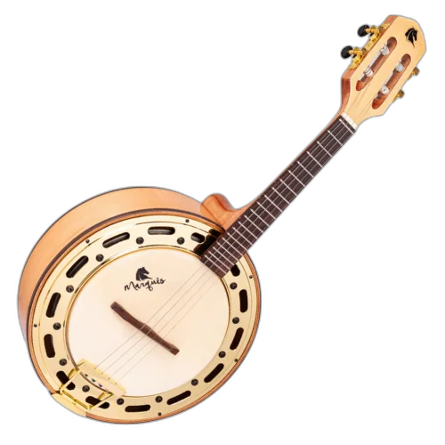 Banjo Marquês Musical BAJ150 NT EL Natural com Captador Passivo Cap-06 e Aro Dourado
