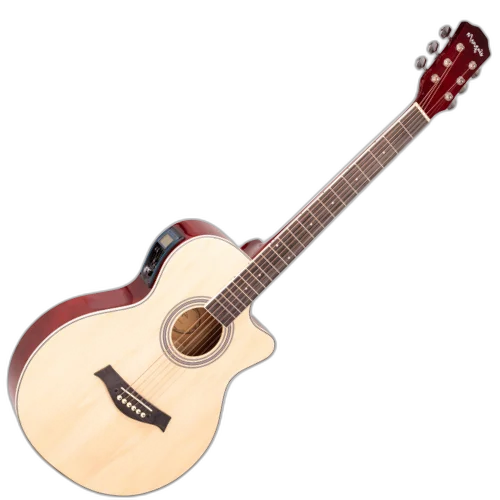 Violão Eletroacústico Marquês VA-205NTEQ Cutaway Natural Brilho Aço com LC-5
