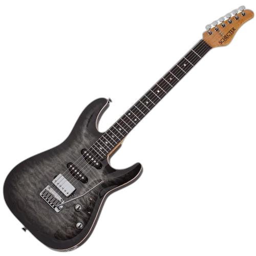 Guitarra Schecter California Classic CB Charcoal Burst com Captadores Schecter USA Pasadena Plus e Pasadena e Ponte Schecter 2-Point Tremolo 7302