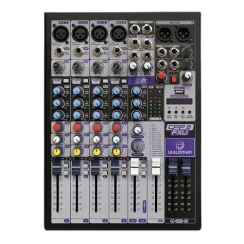 Mesa de Som Waldman CPP-8FXU 8 Canais (4 XLR) com Efeitos e USB