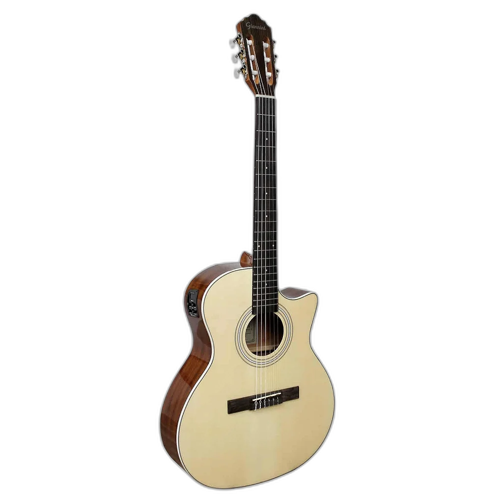 Violão Náilon Eletroacústico Giannini Performance Plus GNY Plus CEQ NG Natural Glossy com Tampo em Spruce e Equalizador MT-3