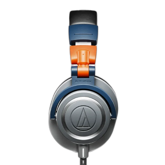Fone de Ouvido Profissional Audio-Technica ATH-M50x LAB Limited Edition com Drivers 45mm Neodímio, Cabos Desconectáveis e Design Fan-Voted Azul/Laranja/Cinza