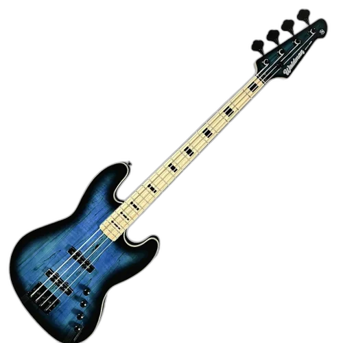 Contrabaixo Elétrico Ativo 4 Cordas Waldman GJJF450A SPBL Spalted Blue – Jazz Bass Premium, Pré-Ativo 3 Bandas, Captadores JJ Cerâmicos, Escala Rosewood, Bolt-On Maple, Acabamento Brilhoso
