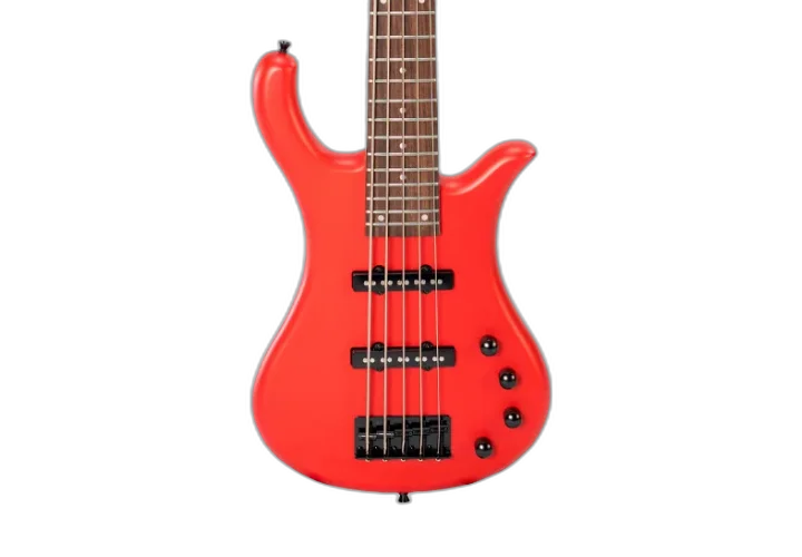 Contrabaixo 5 Cordas Ativo Waldman WB305A DRS Deep Red Satin com Captadores JJ Cerâmicos e Controles Master Volume e 3 Tons