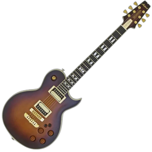 Guitarra Japonesa Aria Pro II PE-R100 Smokey Amber com Captadores Classic Power HH e Ponte Aria Original SPT