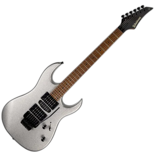 Guitarra Waldman WIG270 SPSV Sparkle Silver com Captadores HSH Cerâmicos e Ponte Floyd Tremolo Black
