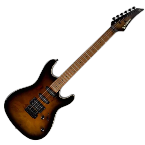 Guitarra Waldman WIS160 SBRB Spalted Brown Burst com Captadores HSS Cerâmicos e Ponte Tremolo Vintage 2 Pivôs