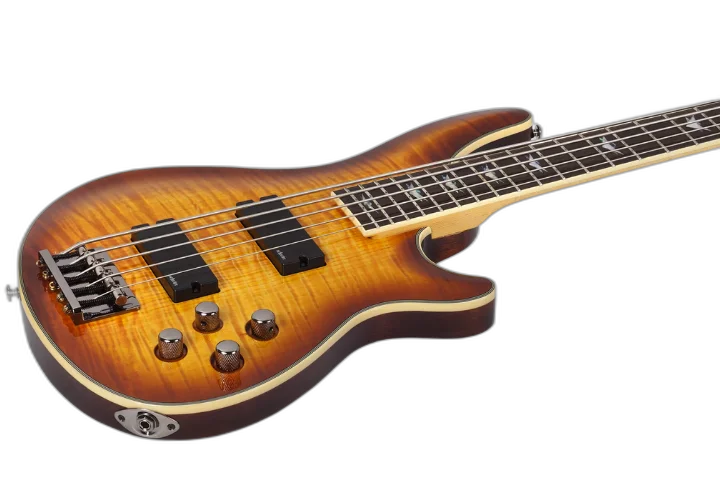 Contrabaixo Schecter Omen Extreme-5 Vintage Sunburst 5 Cordas com Captadores Schecter Diamond Bass e Pré-Ativo 2-Band EQ 35" Scale 2049