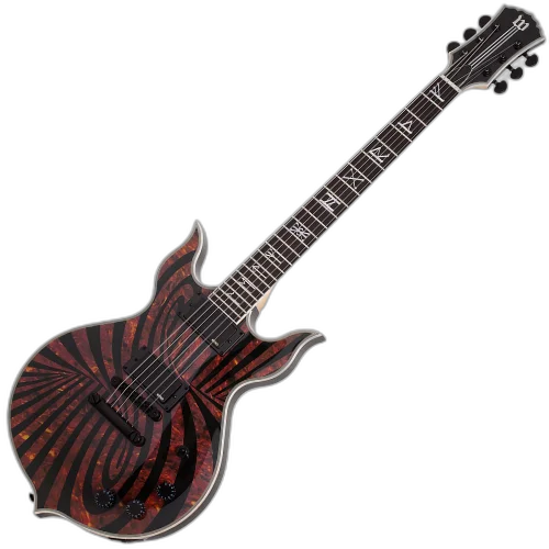 Guitarra Schecter Heathen Grail Tortoise Black Blizzard com Captadores SuperCharger Mach-6 e Ponte Hipshot Hardtail 4550