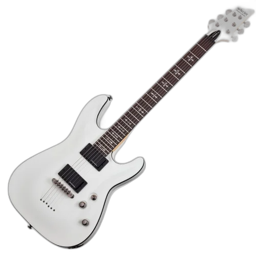 Guitarra Schecter Demon-6 Vintage White com Captadores Diamond Active HB-105S HH e Ponte Tune-O-Matic String-Thru 3244