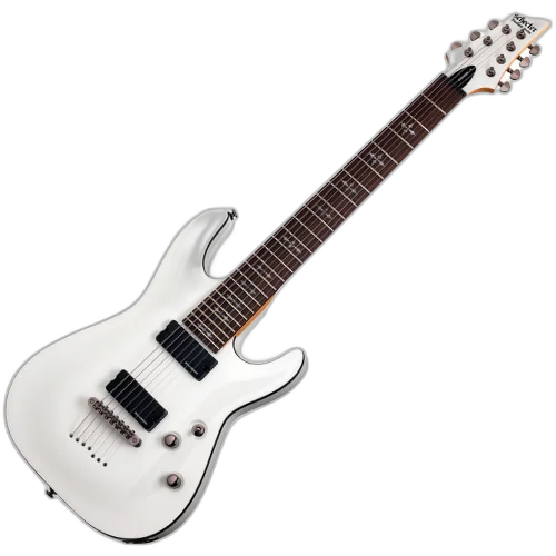 Guitarra Schecter Demon-7 Vintage White com Captadores Diamond Active HB-105S HH e Ponte Tune-O-Matic String-Thru 3248