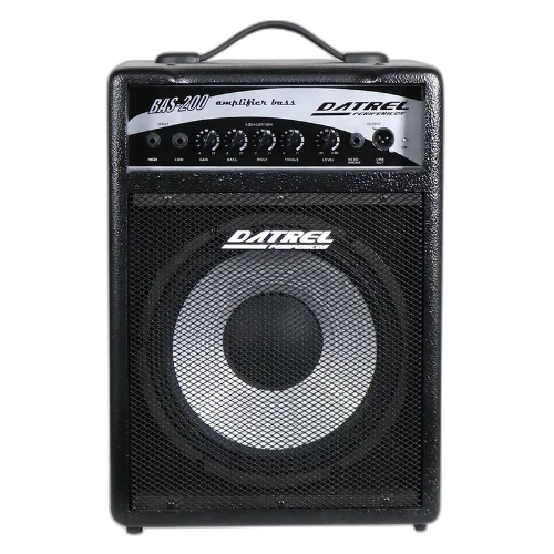 Cubo para Baixo Datrel BAS200 200W 12" Preto com 2 Canais e Saída XLR Equilibrada