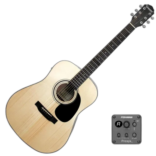 Violão Eletroacústico Giannini Performance Deluxe DRF DLX EQ Natural Glossy NG com Equalizador Fishman Presys ll Ativo 2 Bandas e Afinador
