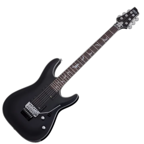 Guitarra Schecter Damien Platinum-6 FR SBK Satin Black com Captadores EMG 81/85 HH e Ponte Floyd Rose Special 1183