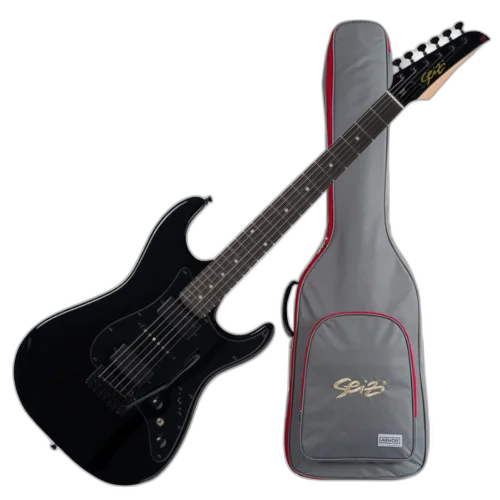 Guitarra Seizi Katana Blade HSH All Black com Captadores Seizi Jutsu Alnico V Ponte Flutuante 2 Pivôs e Bag 10361215