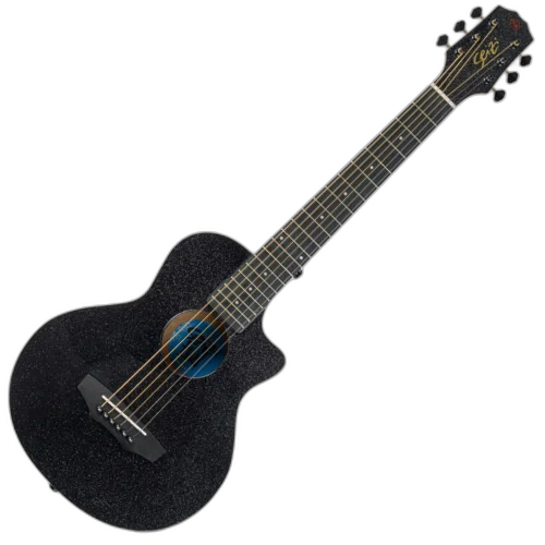 Violão Acústico Seizi Fun Panda Aço Midnight Black Sparkle com Madeira Sapele Laminado e Bag 10360982