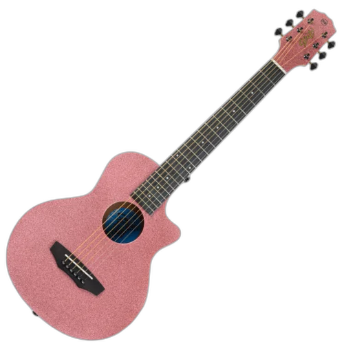 Violão Acústico Seizi Fun Panda Aço Rose Gold Sparkle com Madeira Sapele Laminado e Bag 10360974