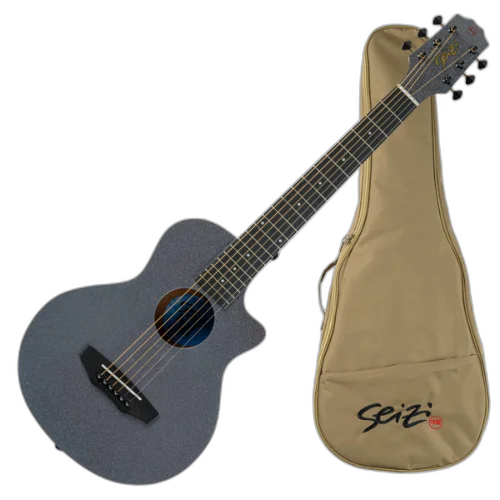 Violão Acústico Seizi Fun Panda Aço Space Grey Sparkle com Madeira Sapele Laminado e Bag 10360980