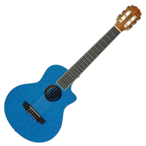 Violão Acústico Seizi Fun Panda Nylon Royal Blue Sparkle com Cordas de Nylon, Madeira Sapele Laminado e Bag 10360968