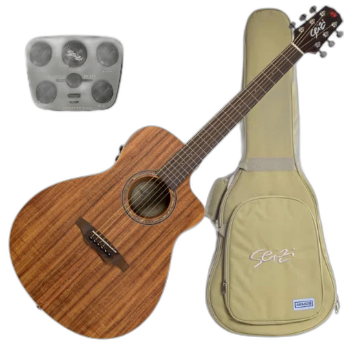 Violão Eletroacústico Seizi Zen Cutaway Kaizen Plus Koa com Captador Seizi Kaizen Plus Recarregável Cordas de Aço Madeira Koa Laminado e Bag 10360931