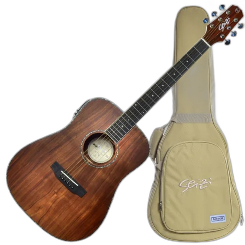 Violão Eletroacústico Seizi Mini Tokyo Abalone Koa com Captador Seizi Cordas de Aço Madeira Koa Laminado e Bag 10360335