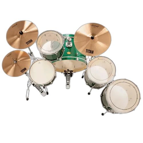 Bateria Acústica Michael Legacy DML424 Sparkle Green SGR Shell Pack com Casco em Poplar e Acabamento em Celuloide