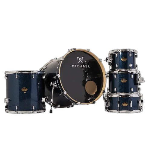 Bateria Michael Legacy Birch DMB522 22" Deep Blue Shell Pack com Sistema Suspensão M.S.3 Arruelas Nylon e Acessórios de Afinação