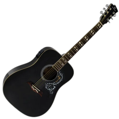 Violão Eletroacústico Michael Galaxy VM925DT BK (BLACK) com Tampo Spruce Pré Michael 4 Bandas Tarraxas Douradas Encordoamento Aço e Acabamento Diferenciado