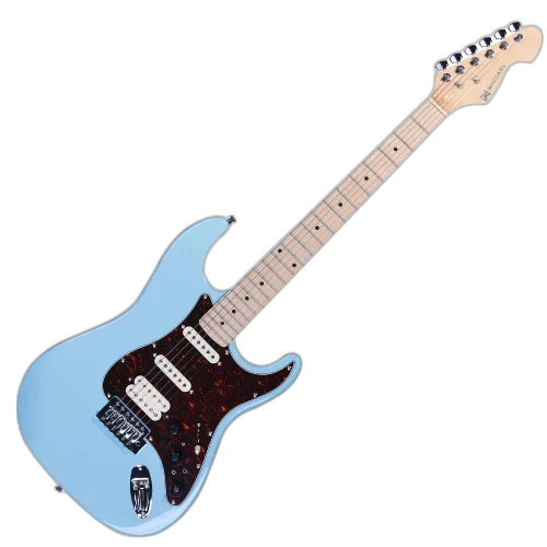 Guitarra Michael Rocker GMS250 AB Antique Blue com Corpo Basswood Braço Maple Canadense e Captadores SSH com Efeitos Integrados