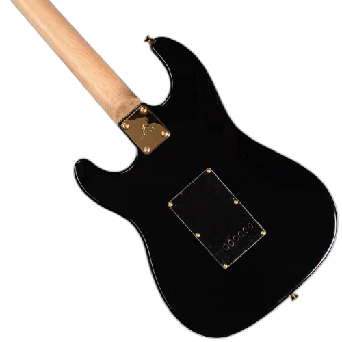 Guitarra Michael GMS425 ST Royale ABK All Black com Corpo Basswood Braço Maple e Captadores Michael Velvet Alnico Single Coil SSS